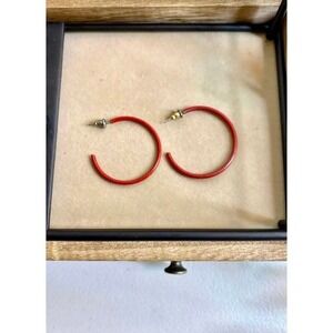 Retro Red Hoop Earrings